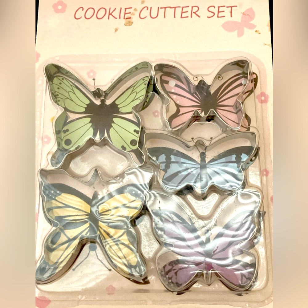 Mini Butterfly Cookie Cutters Play dough Spring Holiday Set of 5 NIP